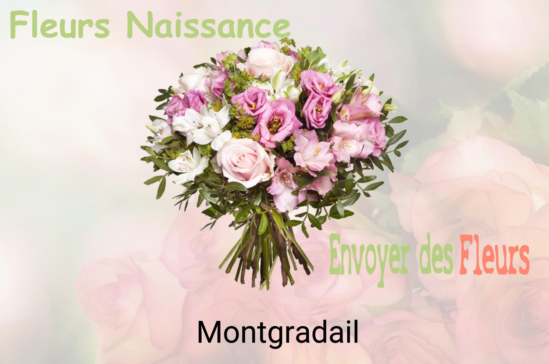 Bouquet de fleurs de naissance livré à Montgradail