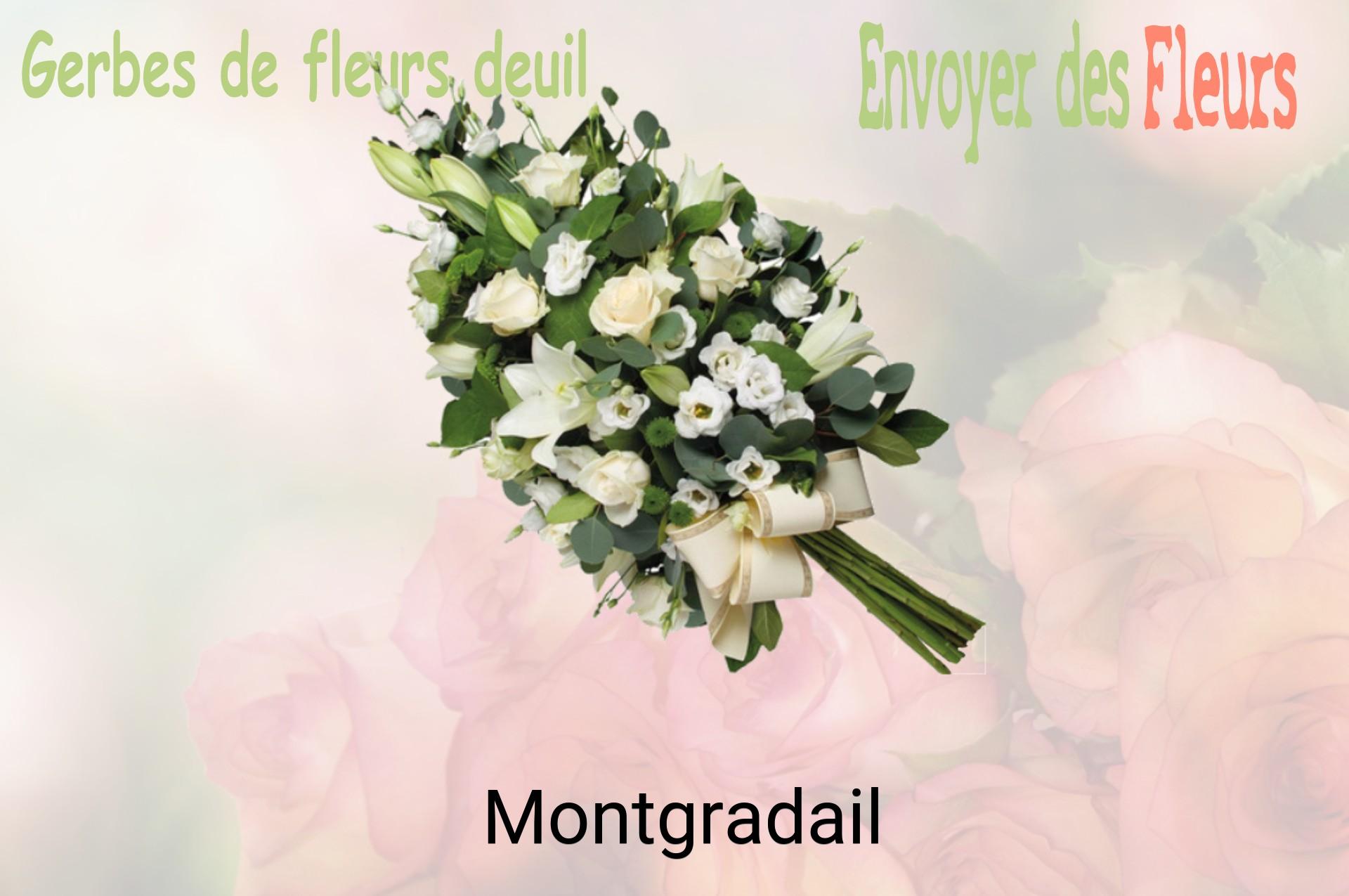 Gerbe de fleurs de deuil livrée à Montgradail